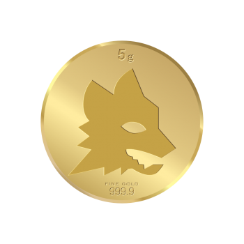Moneta Oro AS Roma Testa di Lupetto 5g